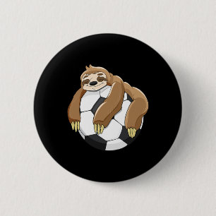 Lazy Sloth Soccer Shirt Soccer Lover Team Byll Kid 6 Cm Round Badge