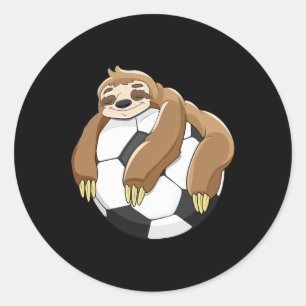 Lazy Sloth Soccer Shirt Soccer Lover Team Byll Kid Classic Round Sticker