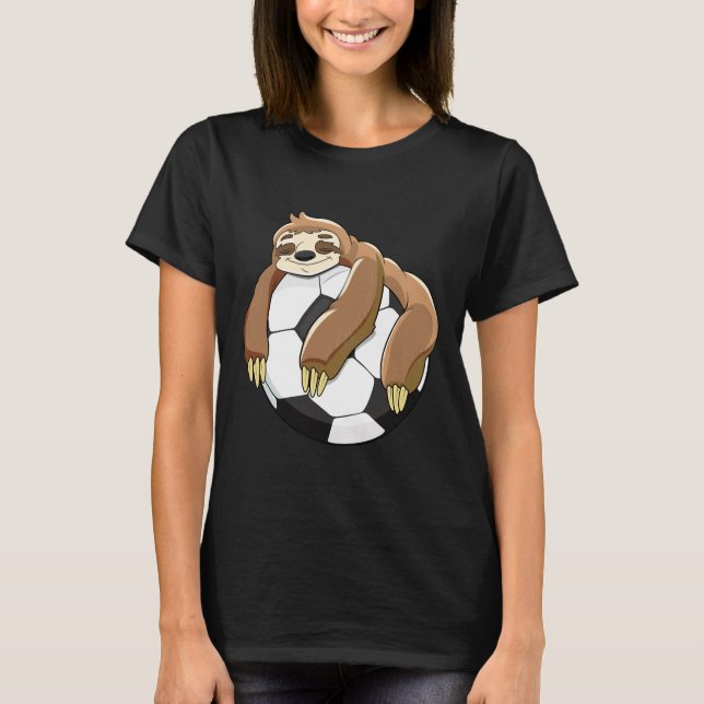 Lazy Sloth Soccer Soccer Team Ball Kids Sport T-Shirt (Front)