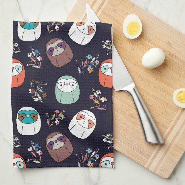 Lazy Sloth Tea Towel (Quarter Fold)