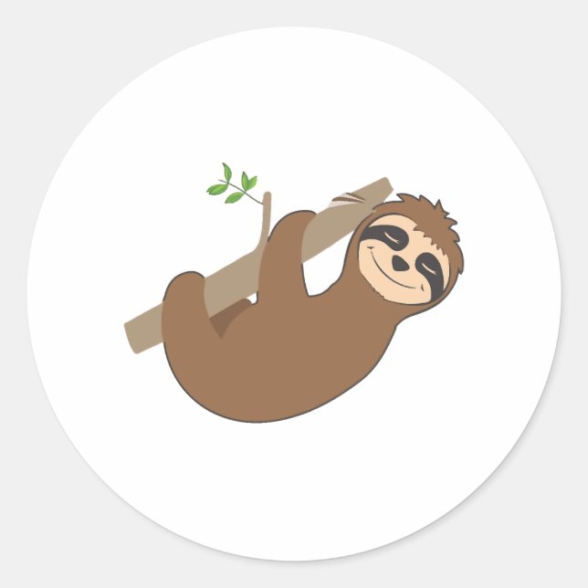 Lazy Sloth Tired Sloth Funny Sloth Sloth Mode Classic Round Sticker (Front)
