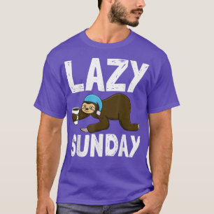 Lazy Sunday Funny Sleepy Head Sloth Love Women Piz T-Shirt