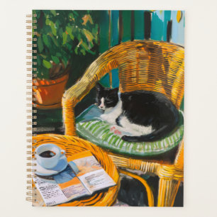 Lazy Sunday Morning   Cosy Cat & Coffee Painting Planner
