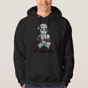 Lazy Tired Panda The Struggle Is Real Getting Out Hoodie