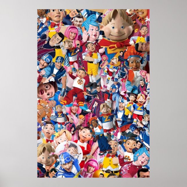 Lazy town collage poster (Front)