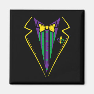Lazy Tuxedo Costume Bow Tie Funny Mardi Gras Carni Magnet