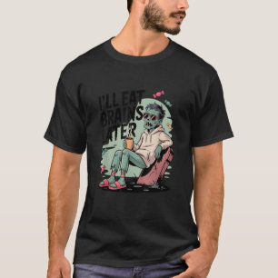 Lazy Zombie Cartoon Halloween Collection Funny Und T-Shirt