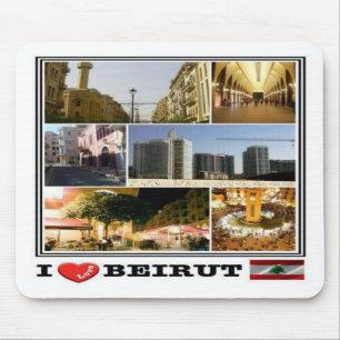 LB Beirut - Lebanon - I Love Mosaic - Mouse Pad