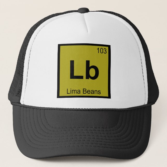 Lb - Lima Beans Chemistry Periodic Table Symbol Trucker Hat (Front)