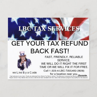 LBC TAX SERVICES pro promo postcards
