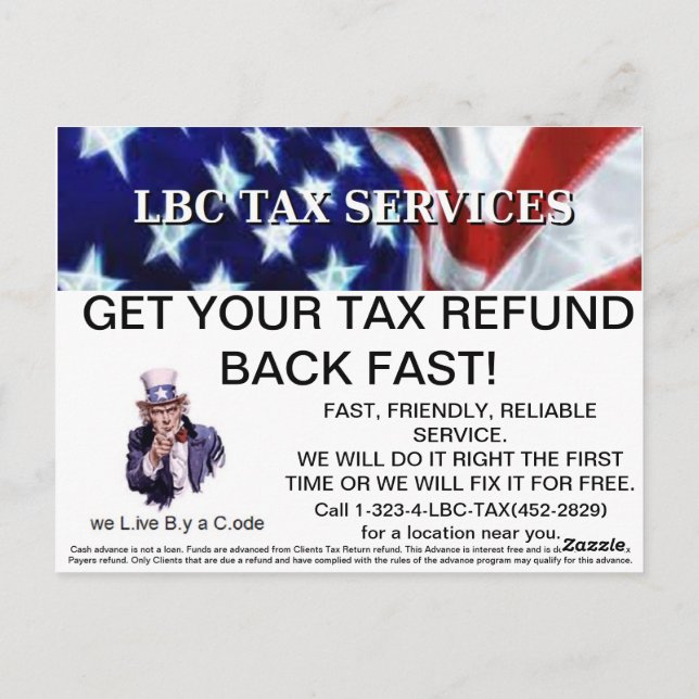 LBC TAX SERVICES pro promo postcards (Back)