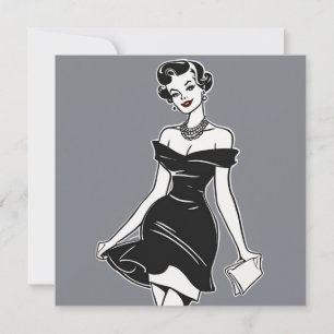 LBD Black Beauty Card: Effortless Sophistication Invitation
