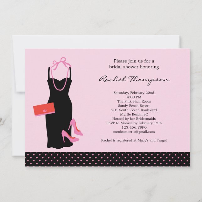 LBD Bridal Shower Invitation (Front)