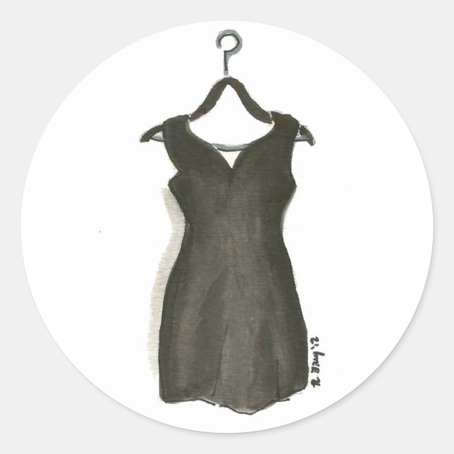 LBD Little Black Dress Fashionista Fashion Style Classic Round Sticker (Front)