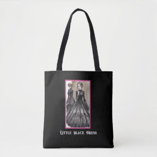 LBD Vintage Goth Little Black Dress Print Tote Bag