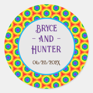 LBGTQA+ Rainbow Circle Design Classic Round Sticker