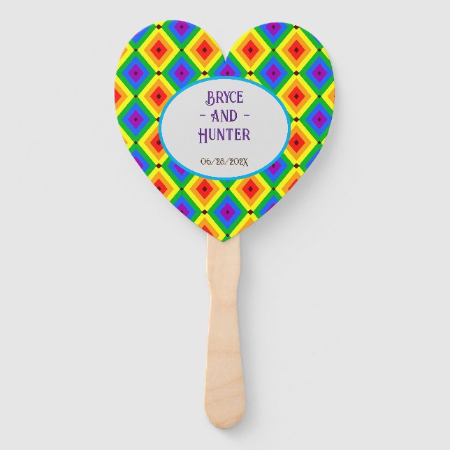 LBGTQA+ Rainbow pride Hand Fan (Front)