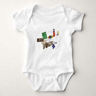LBI Love Primary Colour Collage Baby Bodysuit