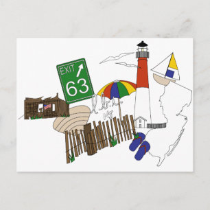 LBI Love Primary Colour Collage Postcard
