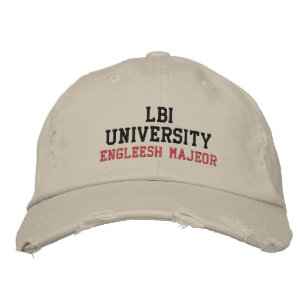 LBI UNIVERSITY (TM) ENGLEESH MAJEOR EMBROIDERED HAT