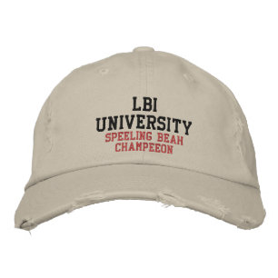 LBI UNIVERSITY (TM) SPEELING BEAH CHAMPEEON EMBROIDERED HAT