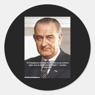 LBJ "Knowing What's Right" Crafting, Scrapbooking  Classic Round Sticker
