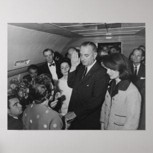 LBJ Taking The Oath On Air Force One Poster