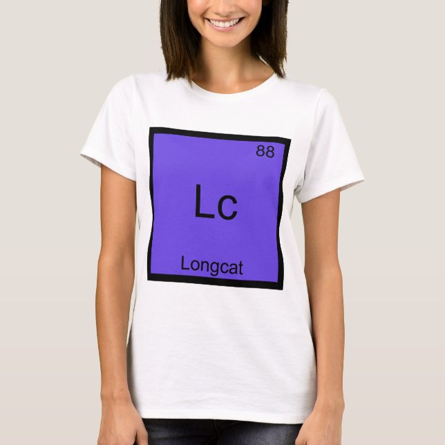 Lc - Longcat Funny Chemistry Symbol Meme T-Shirt (Front)