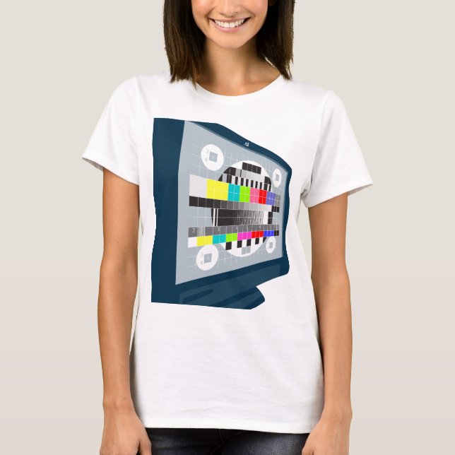 LCD Plasma TV Television Test Pattern T-Shirt (Front)
