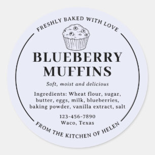 lce Blue Blueberry Muffins Bakery Ingredient Label