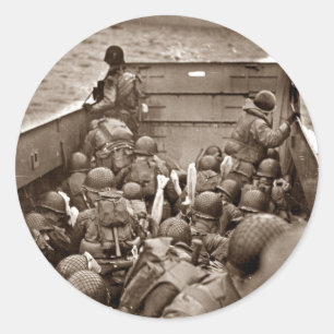 LCI and Soldiers Omaha Beachhead Classic Round Sticker