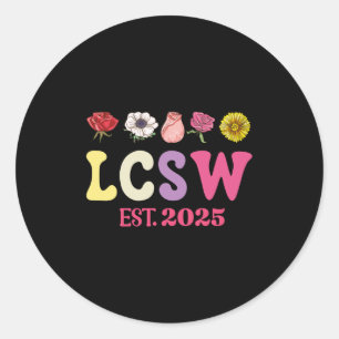 Lcsw Est 2025 Graduation Licensed Clinical Social  Classic Round Sticker