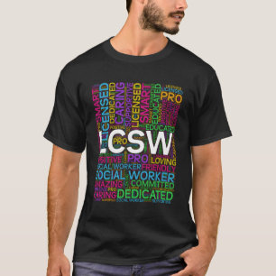 Lcsw Social Worker Word Cloud Tal Health T-Shirt