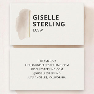 LCSW Therapist Neutral Beige Business Card