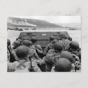 LCVP Landing Craft Approaching Omaha Beach Postcard