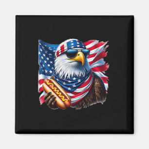 Ld Eagle Hotdog Funny American Patriotic 4th Of Ju Magnet