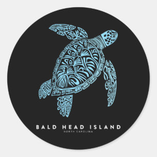 Ld Head Island Nc Beach Vacation Vintage Sea Turtl Classic Round Sticker