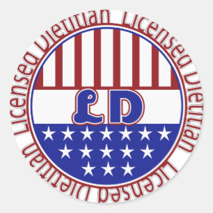 LD Licensed Dietician PATRIOTIC Classic Round Sticker