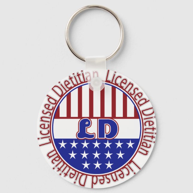 LD  Licensed Dietician PATRIOTIC Key Ring (Front)