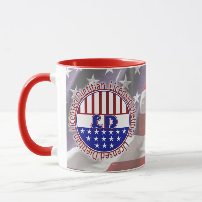 LD  Licensed Dietician PATRIOTIC Mug (Left)