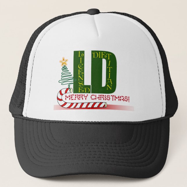 LD MERRY CHRISTMAS - LICENSED DIETITIAN TRUCKER HAT (Front)