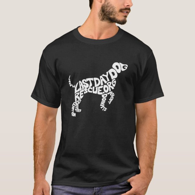 LDDR doggy shape tee (white dog) (Front)
