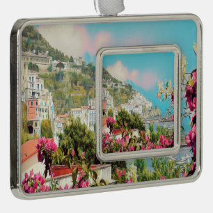 ldp AMALFI - panorama - Amalfi coast - Silver Plated Framed Ornament