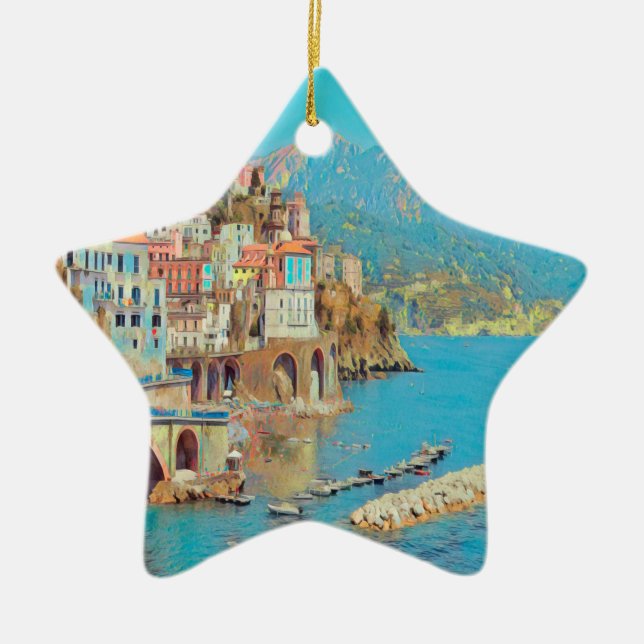 ldp ATRANI.- Amalfi Coast - Ceramic Ornament (Front)