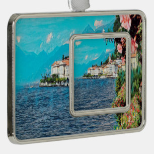 ldp BELLAGIO - Lake Como - Silver Plated Framed Ornament