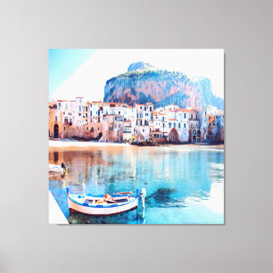 ldp CEFALÙ - Sicily - beach - panorama Canvas Print