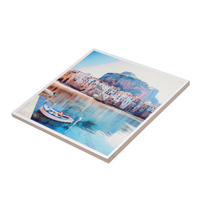 ldp CEFALÙ - Sicily - beach - panorama Ceramic Tile (Side)