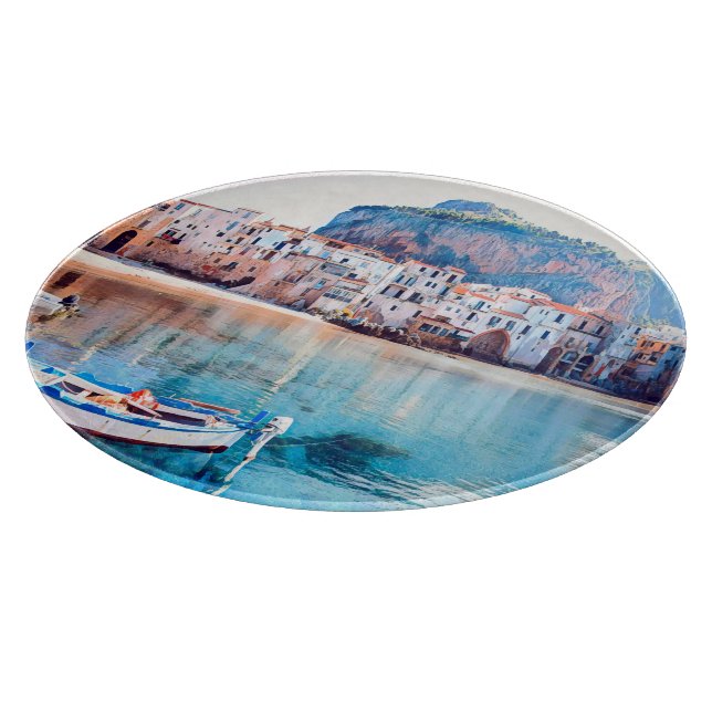ldp CEFALÙ - Sicily - beach - panorama Cutting Board (Corner)