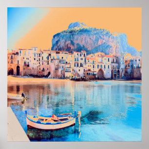 ldp CEFALÙ - Sicily - beach - panorama Poster