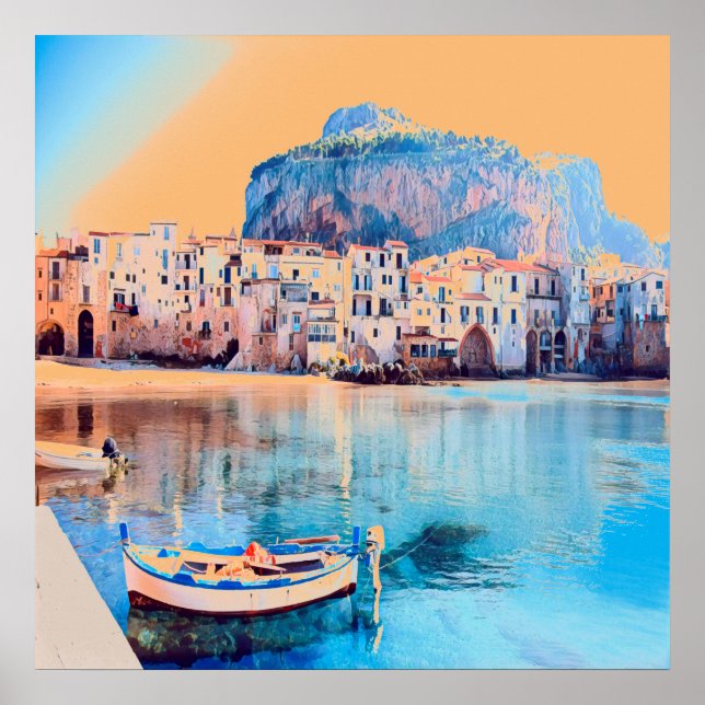 ldp CEFALÙ - Sicily - beach - panorama Poster (Front)